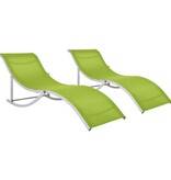 VidaXL Ligbedden inklapbaar 2 st textileen groen