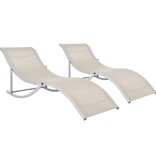 VidaXL Ligbedden inklapbaar 2 st textileen crème