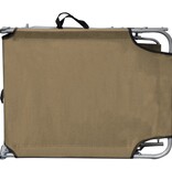 VidaXL Ligbed inklapbaar met luifel aluminium taupe