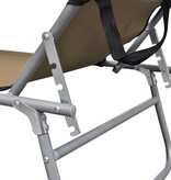 VidaXL Ligbed inklapbaar met luifel aluminium taupe