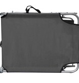 VidaXL Ligbed inklapbaar met luifel aluminium grijs