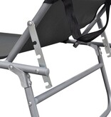 VidaXL Ligbed inklapbaar met luifel aluminium grijs