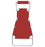 VidaXL Ligbed inklapbaar met luifel aluminium rood