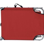 VidaXL Ligbed inklapbaar met luifel aluminium rood