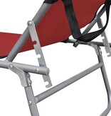 VidaXL Ligbed inklapbaar met luifel aluminium rood