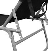 VidaXL Ligbed inklapbaar met luifel aluminium zwart