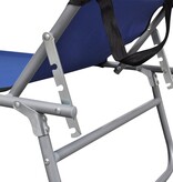 VidaXL Ligbed inklapbaar met luifel aluminium blauw