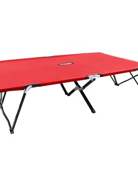 VidaXL Ligbed 2-persoons inklapbaar staal rood