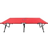 VidaXL Ligbed 2-persoons inklapbaar staal rood