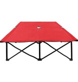 VidaXL Ligbed 2-persoons inklapbaar staal rood