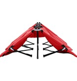VidaXL Ligbed 2-persoons inklapbaar staal rood
