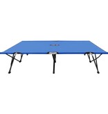 VidaXL Ligbed 2-persoons inklapbaar staal blauw