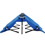 VidaXL Ligbed 2-persoons inklapbaar staal blauw