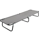 VidaXL Ligbed inklapbaar staal grijs