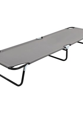 VidaXL Ligbed inklapbaar staal grijs