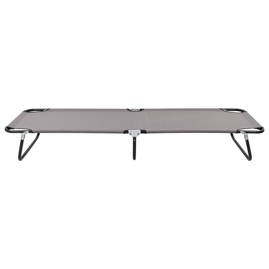 VidaXL Ligbed inklapbaar staal grijs