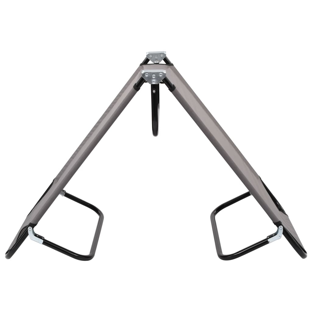 VidaXL Ligbed inklapbaar staal grijs