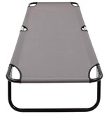 VidaXL Ligbed inklapbaar staal grijs