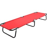 VidaXL Ligbed inklapbaar staal rood
