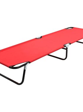 VidaXL Ligbed inklapbaar staal rood