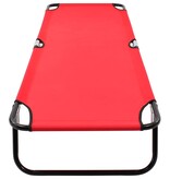 VidaXL Ligbed inklapbaar staal rood