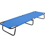 VidaXL Ligbed inklapbaar staal blauw