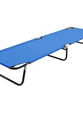 VidaXL Ligbed inklapbaar staal blauw