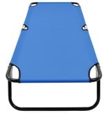 VidaXL Ligbed inklapbaar staal blauw
