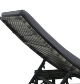 VidaXL Ligbed met wielen en kussen poly rattan antraciet