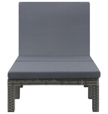 VidaXL Ligbed met kussen poly rattan antraciet