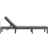 VidaXL Ligbed met kussen poly rattan antraciet