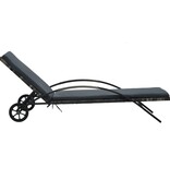 VidaXL Ligbedden met tafel poly rattan antraciet