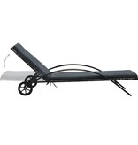 VidaXL Ligbedden met tafel poly rattan antraciet