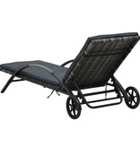 VidaXL Ligbedden met tafel poly rattan antraciet