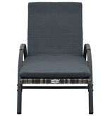 VidaXL Ligbedden met tafel poly rattan antraciet