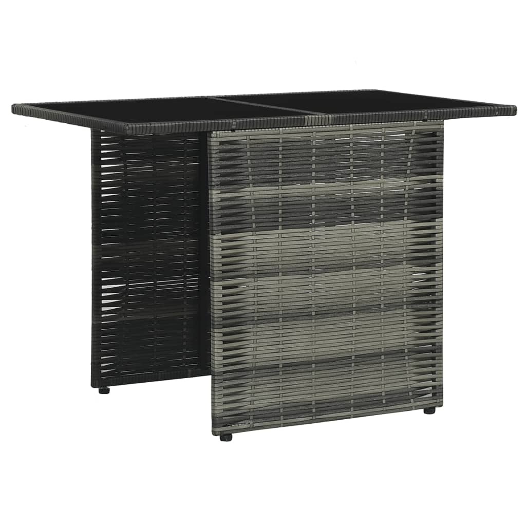 VidaXL 3-delige Bistroset met kussens poly rattan grijs