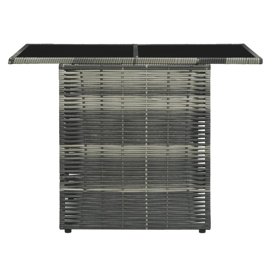 VidaXL 3-delige Bistroset met kussens poly rattan grijs
