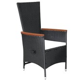 VidaXL 9-delige Tuinset met kussens poly rattan zwart