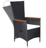 VidaXL 9-delige Tuinset met kussens poly rattan zwart