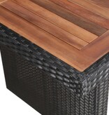 VidaXL 9-delige Tuinset met kussens poly rattan zwart