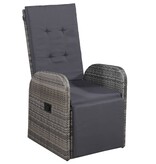 VidaXL 3-delige Bistroset met kussens poly rattan grijs