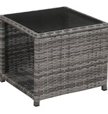 VidaXL 3-delige Bistroset met kussens poly rattan grijs