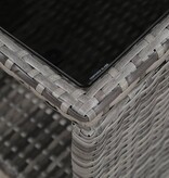 VidaXL 3-delige Bistroset met kussens poly rattan grijs