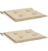 VidaXL Tuinstoelkussens 2 st 50x50x4 cm oxford stof beige