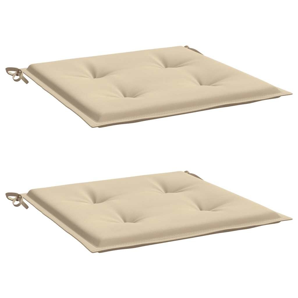 VidaXL Tuinstoelkussens 2 st 50x50x4 cm oxford stof beige