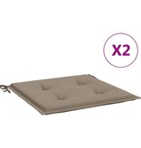 VidaXL Tuinstoelkussens 2 st 50x50x4 cm stof taupe