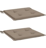 VidaXL Tuinstoelkussens 2 st 50x50x4 cm stof taupe