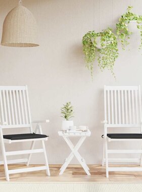 VidaXL Tuinstoelkussens 2 st 50x50x4 cm oxford stof zwart