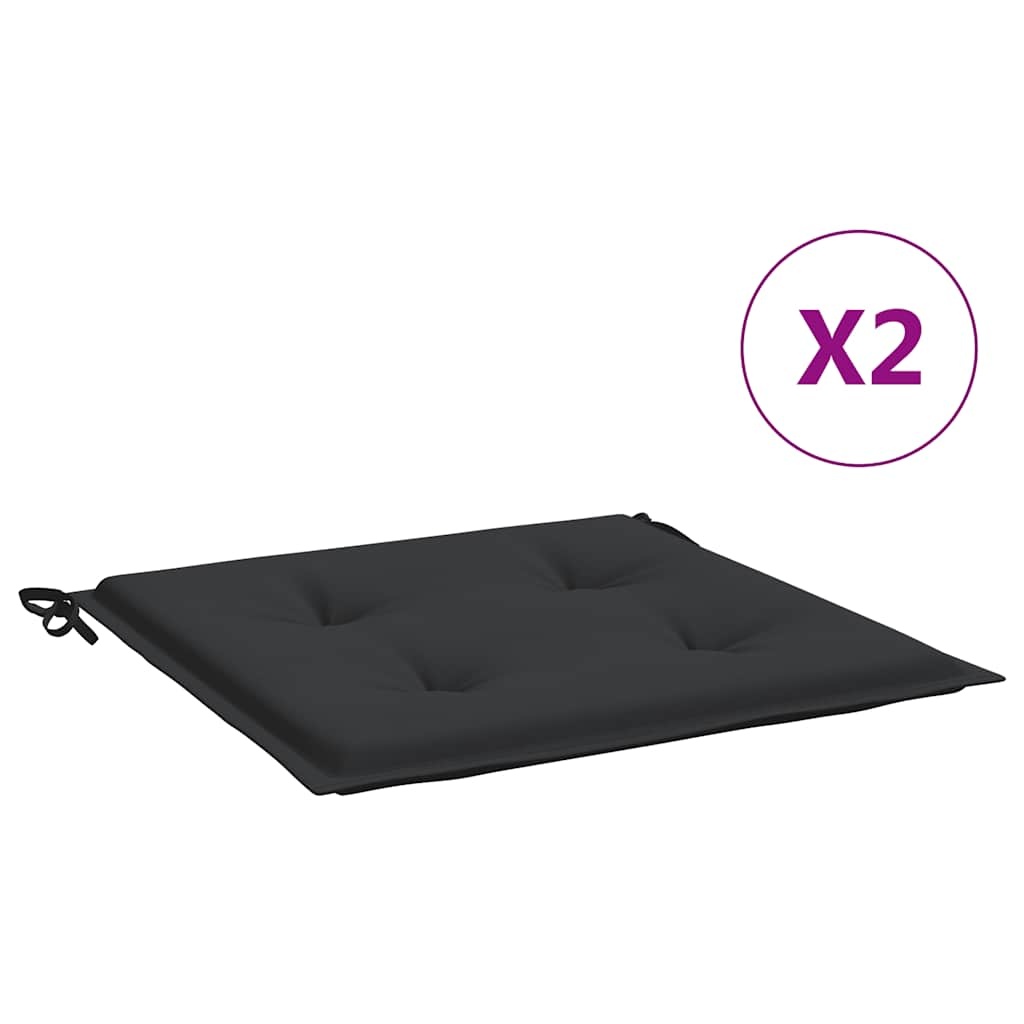 VidaXL Tuinstoelkussens 2 st 50x50x4 cm oxford stof zwart