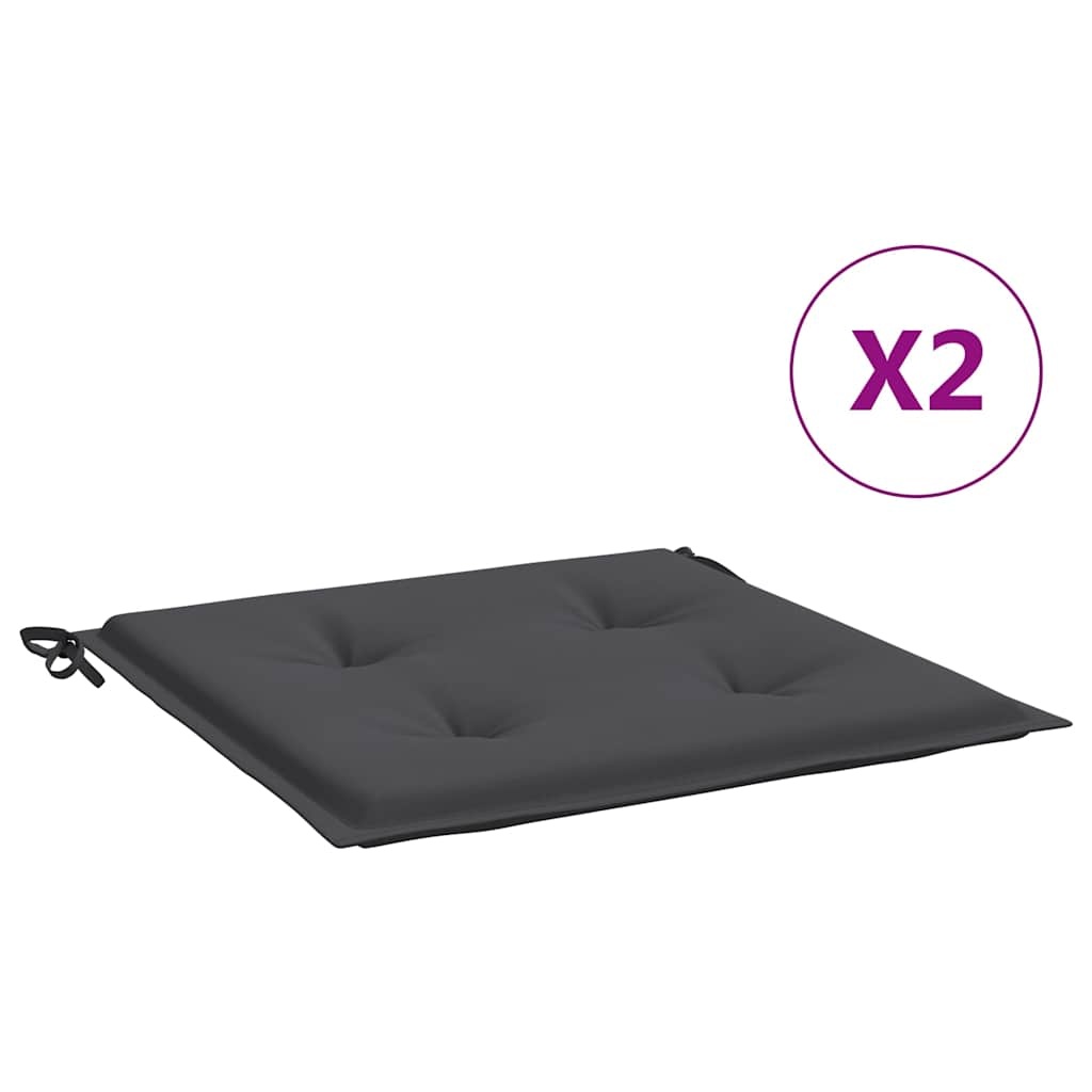 VidaXL Tuinstoelkussens 2 st 50x50x4 cm oxford stof antracietkleurig